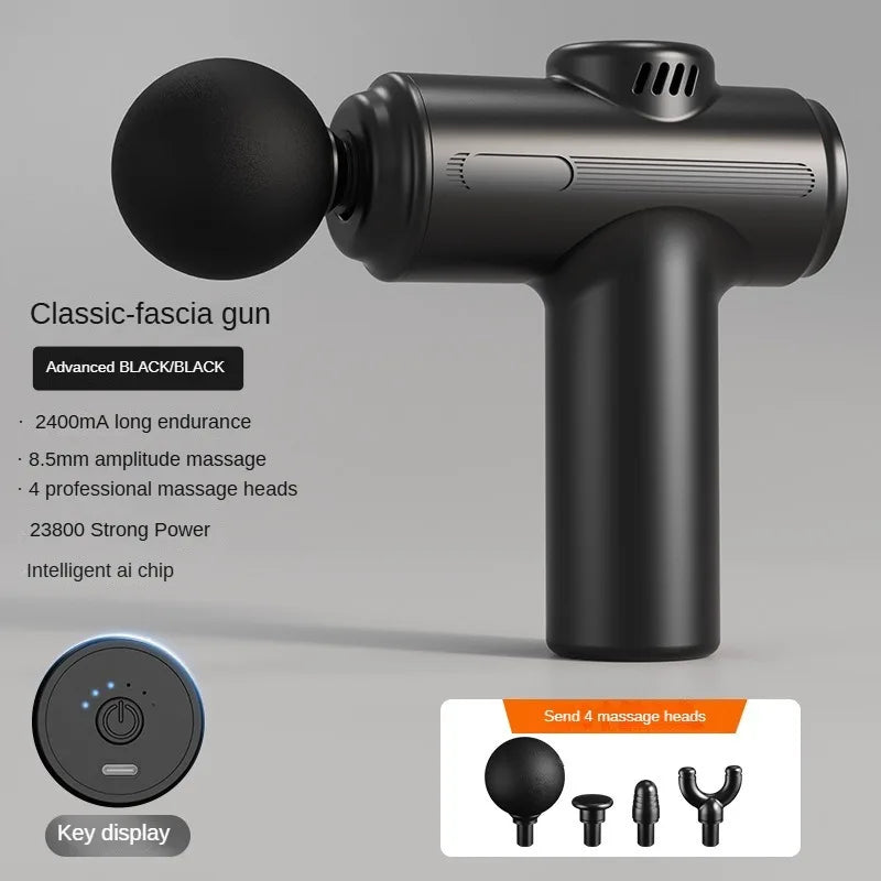 MiniGun USB Electric Massage Gun – Mini Deep Tissue, 8 Heads for Body & Face