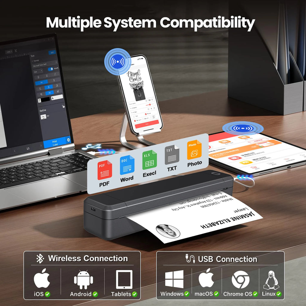Marklife X8 Mini A4 Bluetooth Thermal Printer – Inkless Photo, PDF & Document Printing