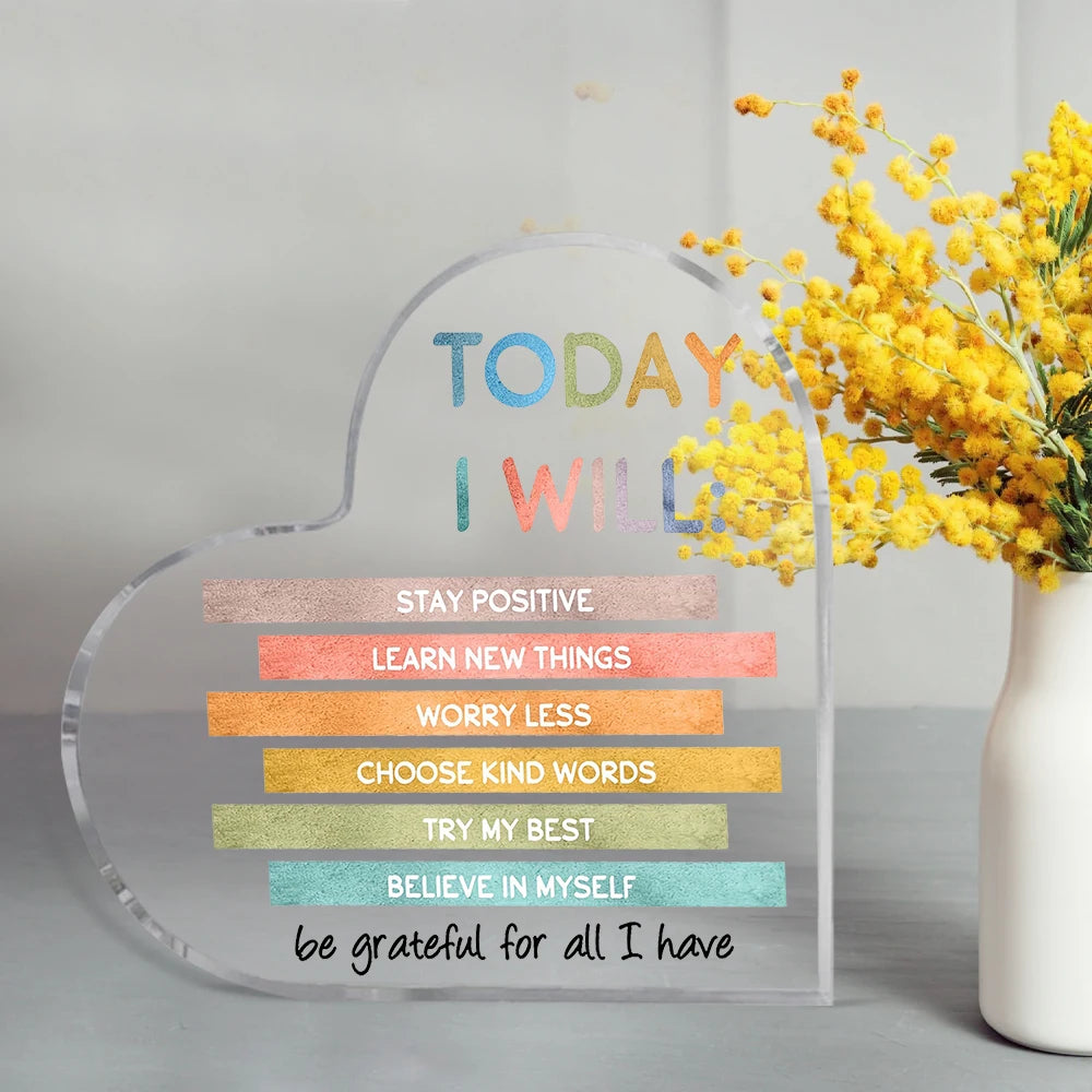 1pc Acrylic Positive Sign Mental Health Awareness Gift, school Counselor Office Decor, lnspirational Psychology Decoration ﻿