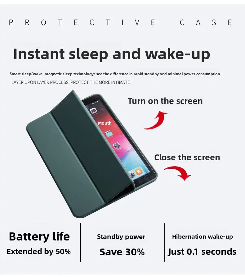 iPad Protective Case – Full-Cover Anti-Drop Silicone Shell with Pen Slot (9.7" & 11")