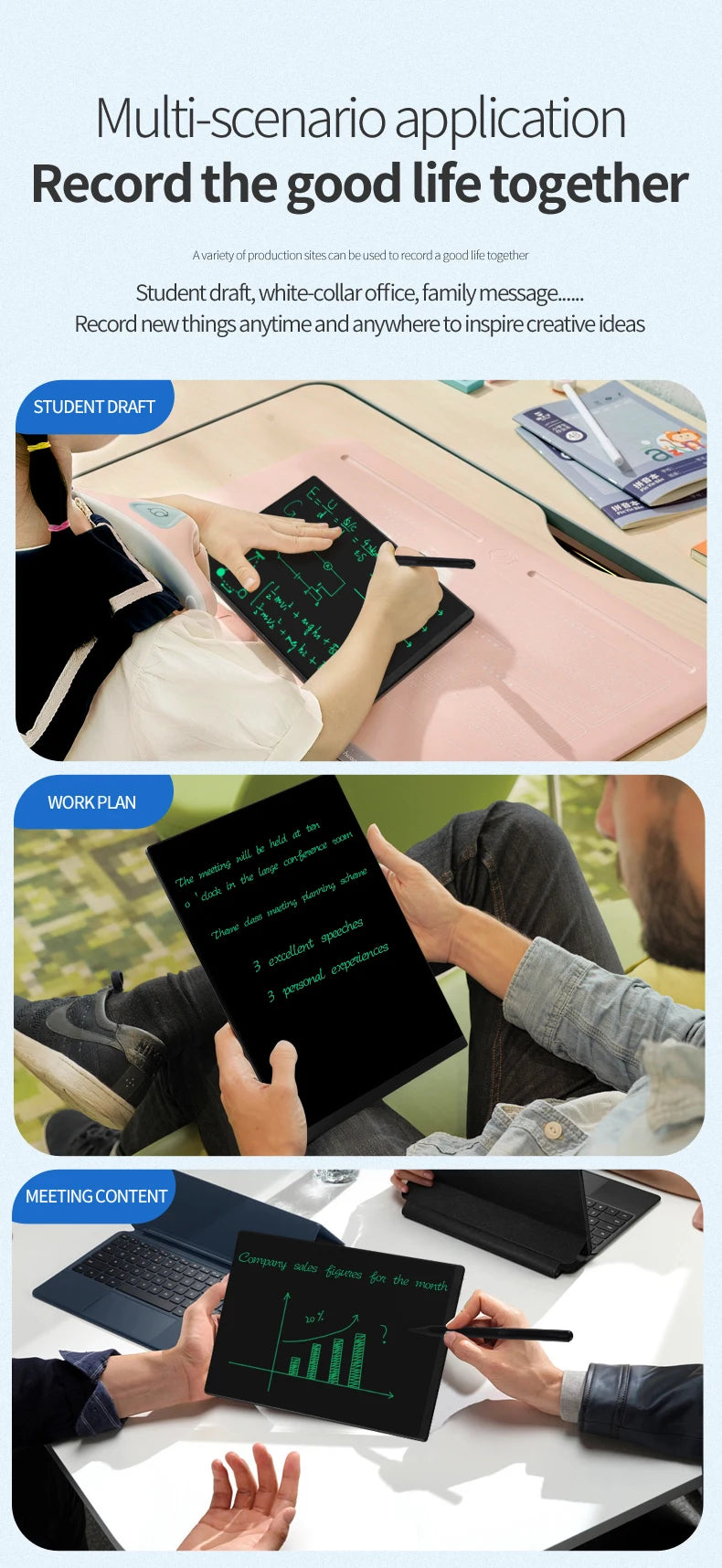 DuoWrite Double-Sided LCD Drawing Tablet – 10.5"/11.5" Kids Drawing Board