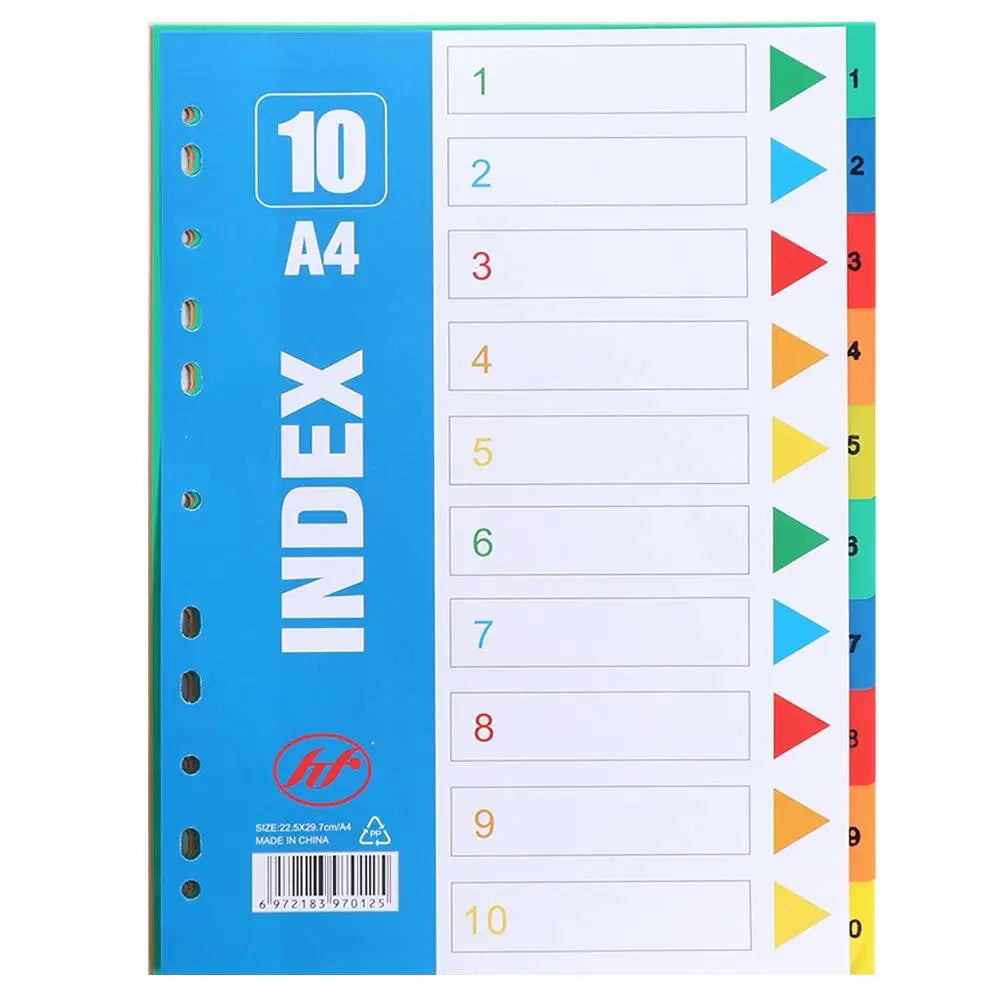 DivideIt PP Index Separator Pages – A4 Coloured Binder Dividers 5 to 31 Pages