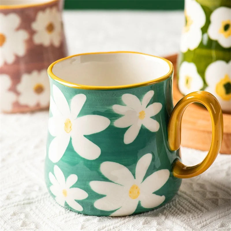 ArtBrew Hand-Drawn Style Ceramic Coffee Mug – 480ml / 16oz