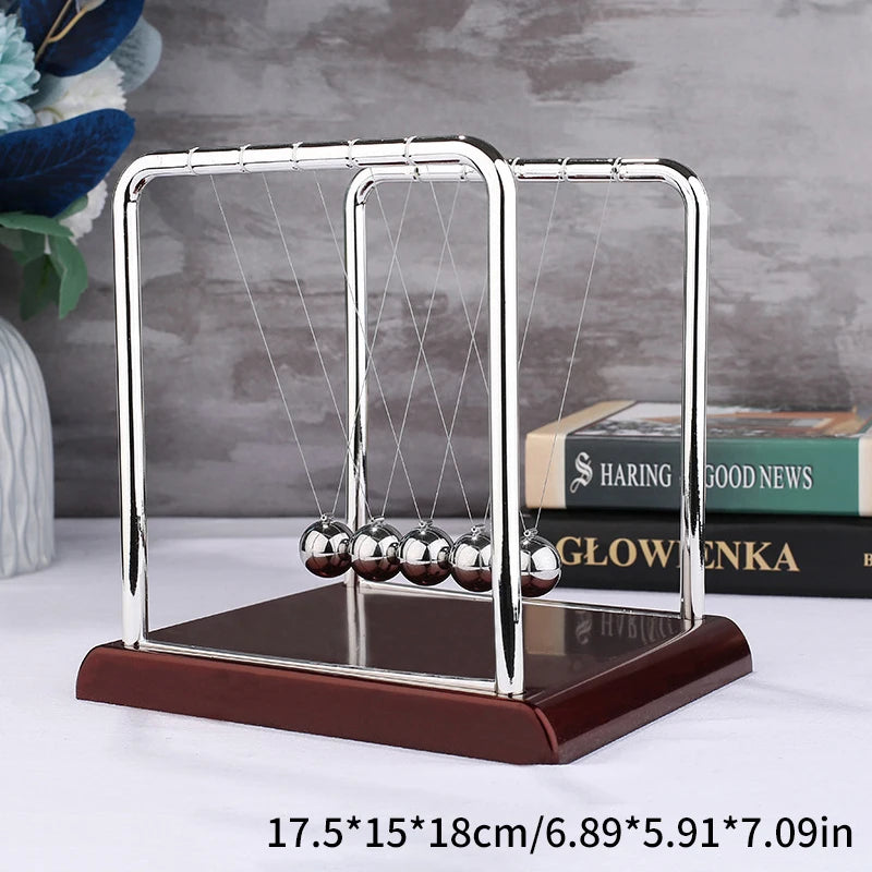 Metal Newton Pendulum Newton Cradle Balance Steel Balls Pendulum Ball Decor Home Decoration Physics Science Pendulum〔Nest〕