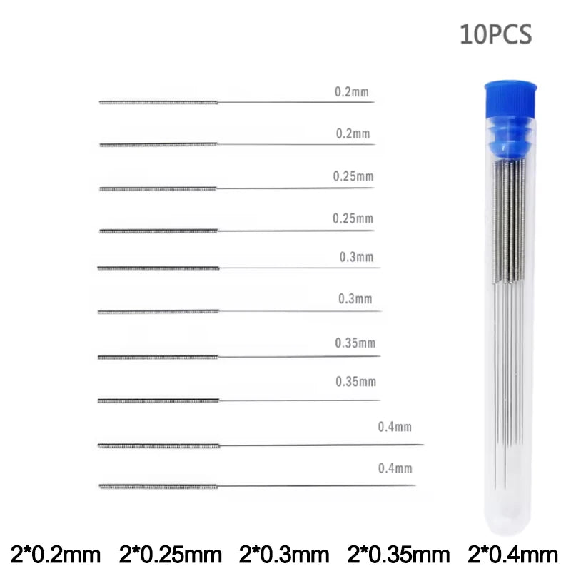 3D Printer Nozzle Cleaning Kit – Stainless Steel Needles 0.2 / 0.25 / 0.3 / 0.35 / 0.4mm