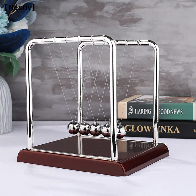 Metal Newton Pendulum Newton Cradle Balance Steel Balls Pendulum Ball Decor Home Decoration Physics Science Pendulum〔Nest〕