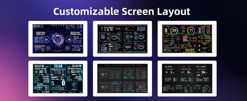PC Stats Monitor – 5"/7" IPS USB-C Secondary Screen for CPU, GPU & RAM Monitoring (AIDA64)