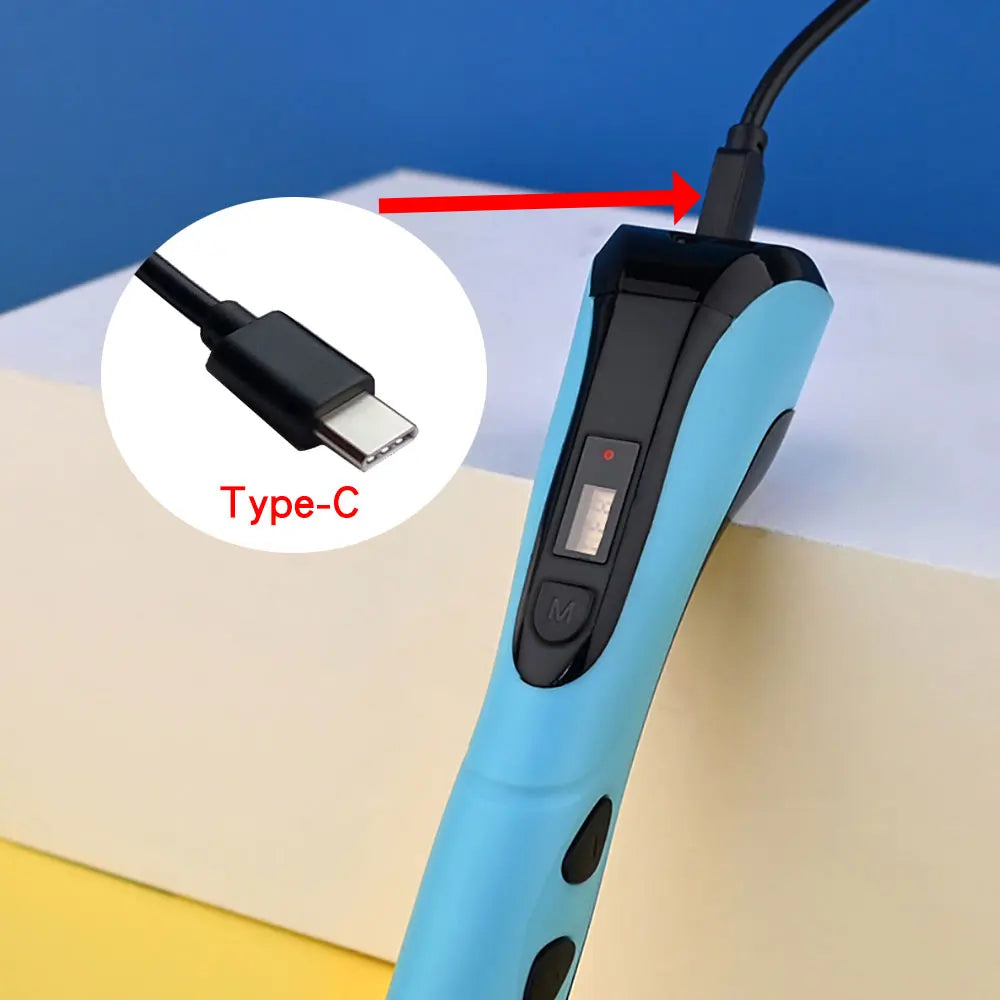 Kids 3D Pen with LCD Screen – 200M PLA Filament, Power Adapter & Travel Case