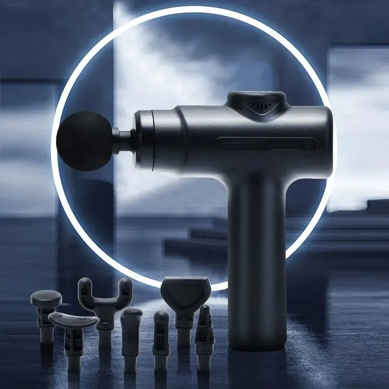 PowerGun Electric Massage Gun – Deep Tissue, 8 Heads for Back, Arms & Legs
