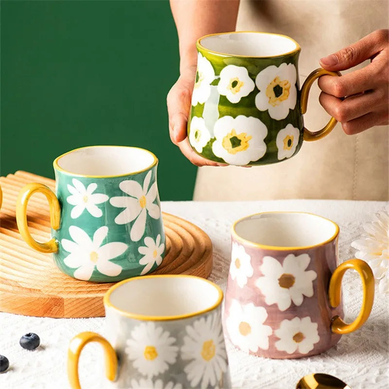 ArtBrew Hand-Drawn Style Ceramic Coffee Mug – 480ml / 16oz