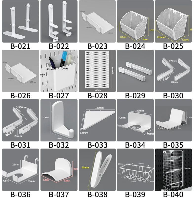 Desktop Standing Pegboard For Home And Office Use. Freely Combinable Accessories For Organizing Stationery.
