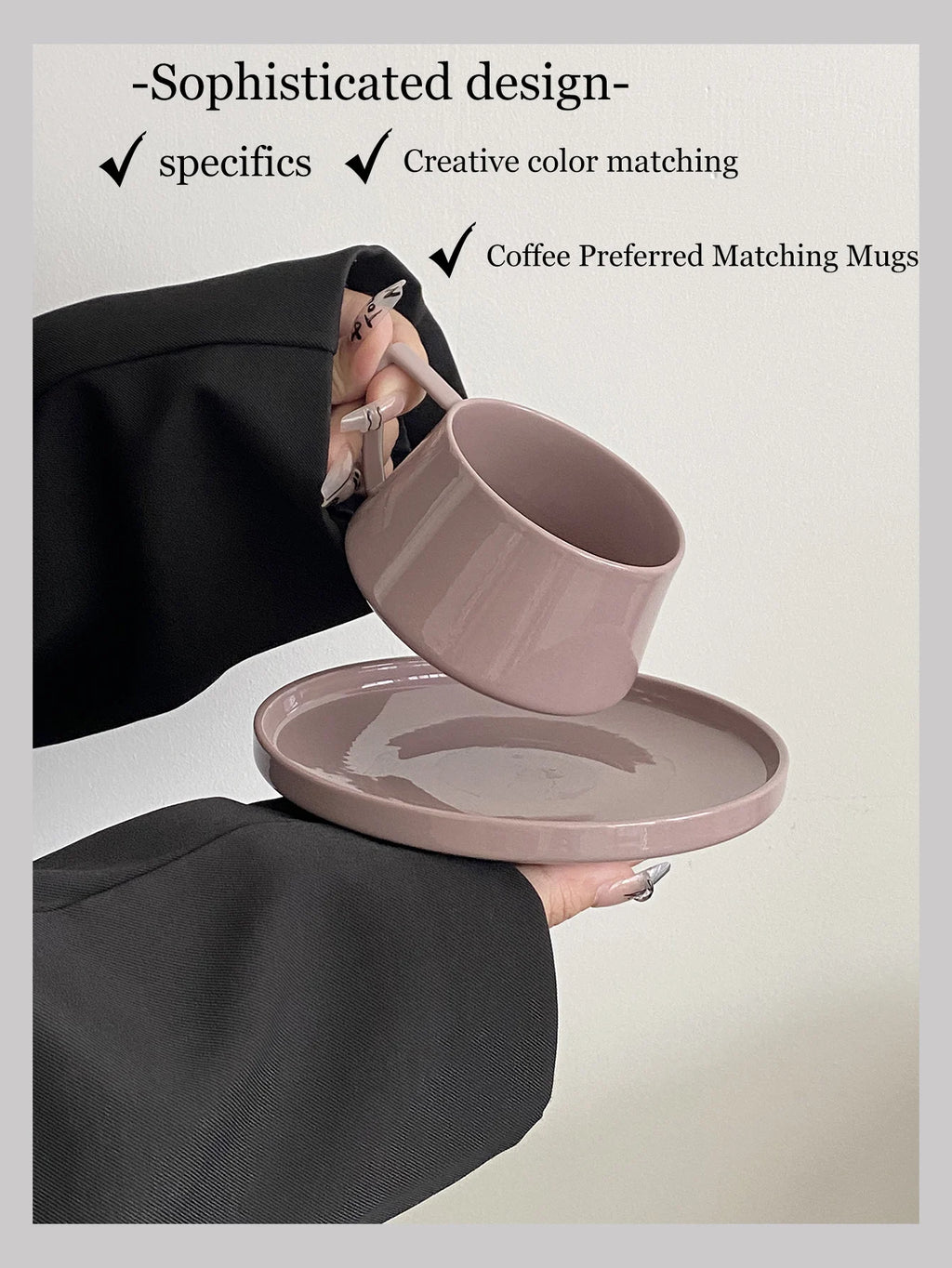 SaucerSip 320ml Ceramic Coffee Cup & Saucer – Elegant Office Tea Set
