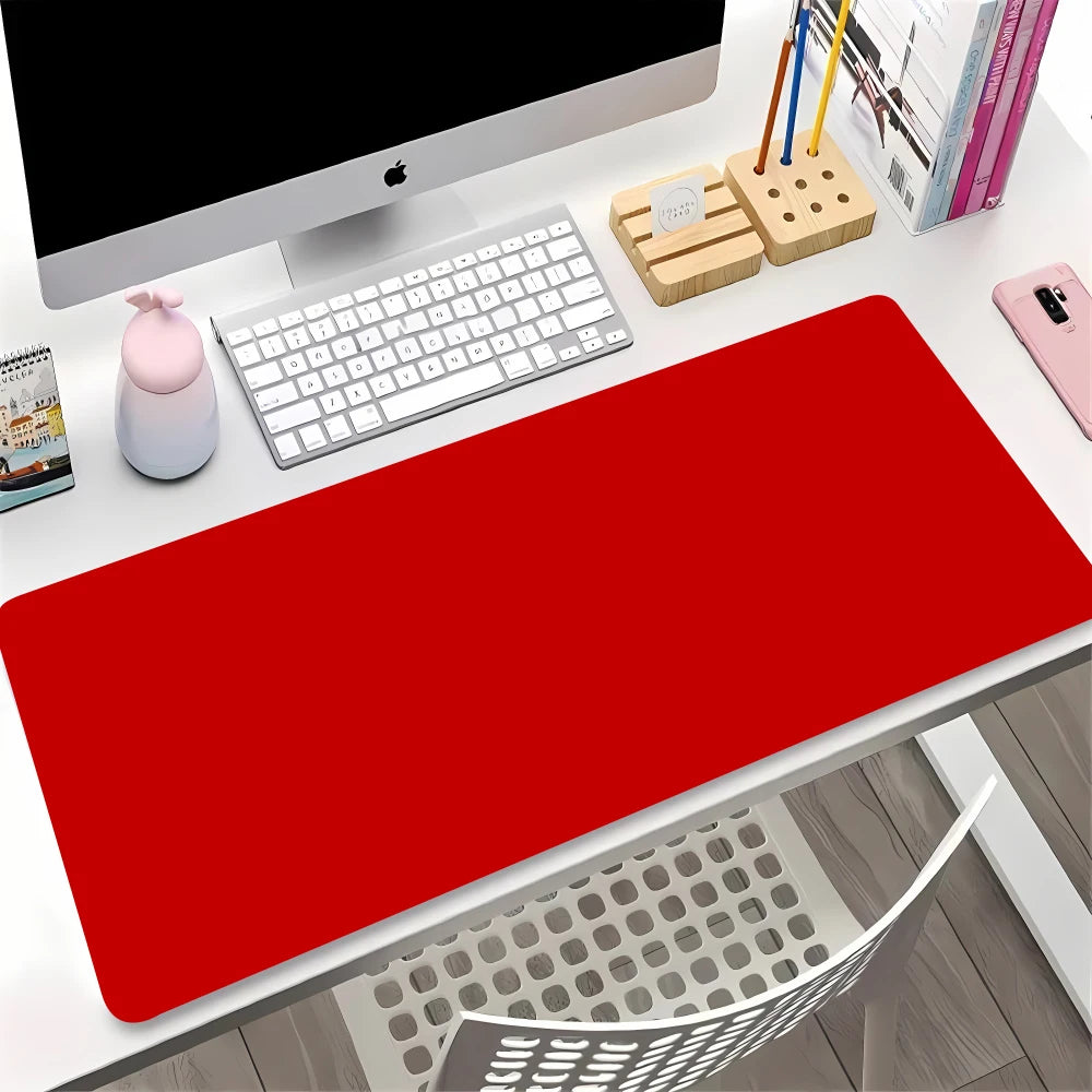 Black and White Mouse Pad Gaming Keyboard Solid Color Laptop Desk Carpet Pc Keyboard Mousepad Speed Deskmat Stitch Things Mats