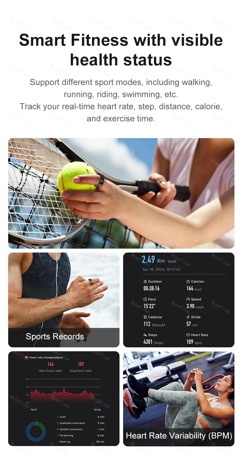 R09 Smart Ring – Health Monitor, Step Tracker & Remote Control for Android & iOS