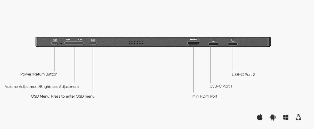 ARZOPA 14" FHD IPS Portable Monitor – USB-C & HDMI Second Screen for Mac, Laptop, PC, Switch & PS