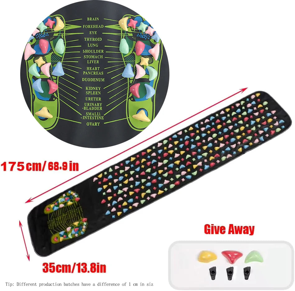 StoneStep Premium Foot Massage Pad – Finger Pressure Plate & Soft Stone Road