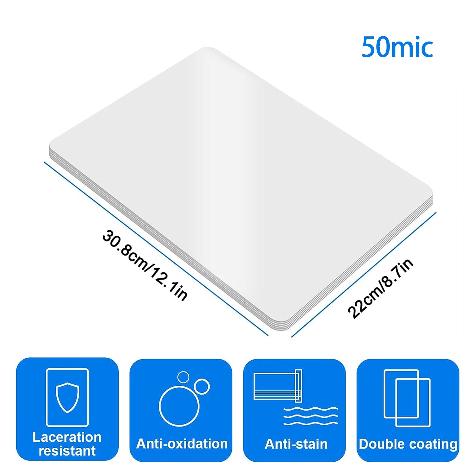 100-Pack A4 Thermal Laminating Sheets – 50 Mic Clear Round-Corner Pouches (8.7” x 12.7”) | Crystal Clear Document Protection Film for All Laminators