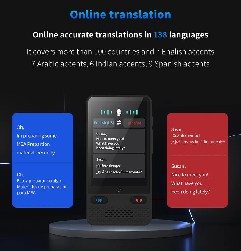 LinguaAI Voice Translator Device – 138 Languages, ChatGPT & Real-Time Two-Way