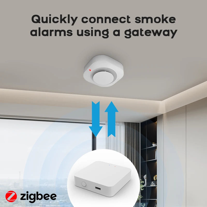 Tuya ZigBee WiFi Smart Smoke Detector – Home Security Fire Alarm Sensor