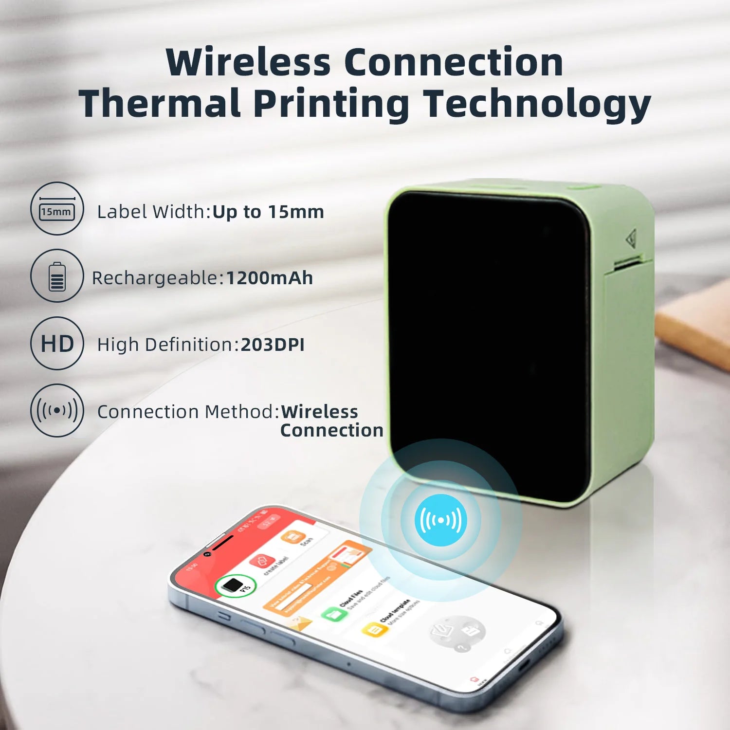 MarkLife P15 Mini Portable Bluetooth Thermal Label Printer – Home & Office Sticker Maker
