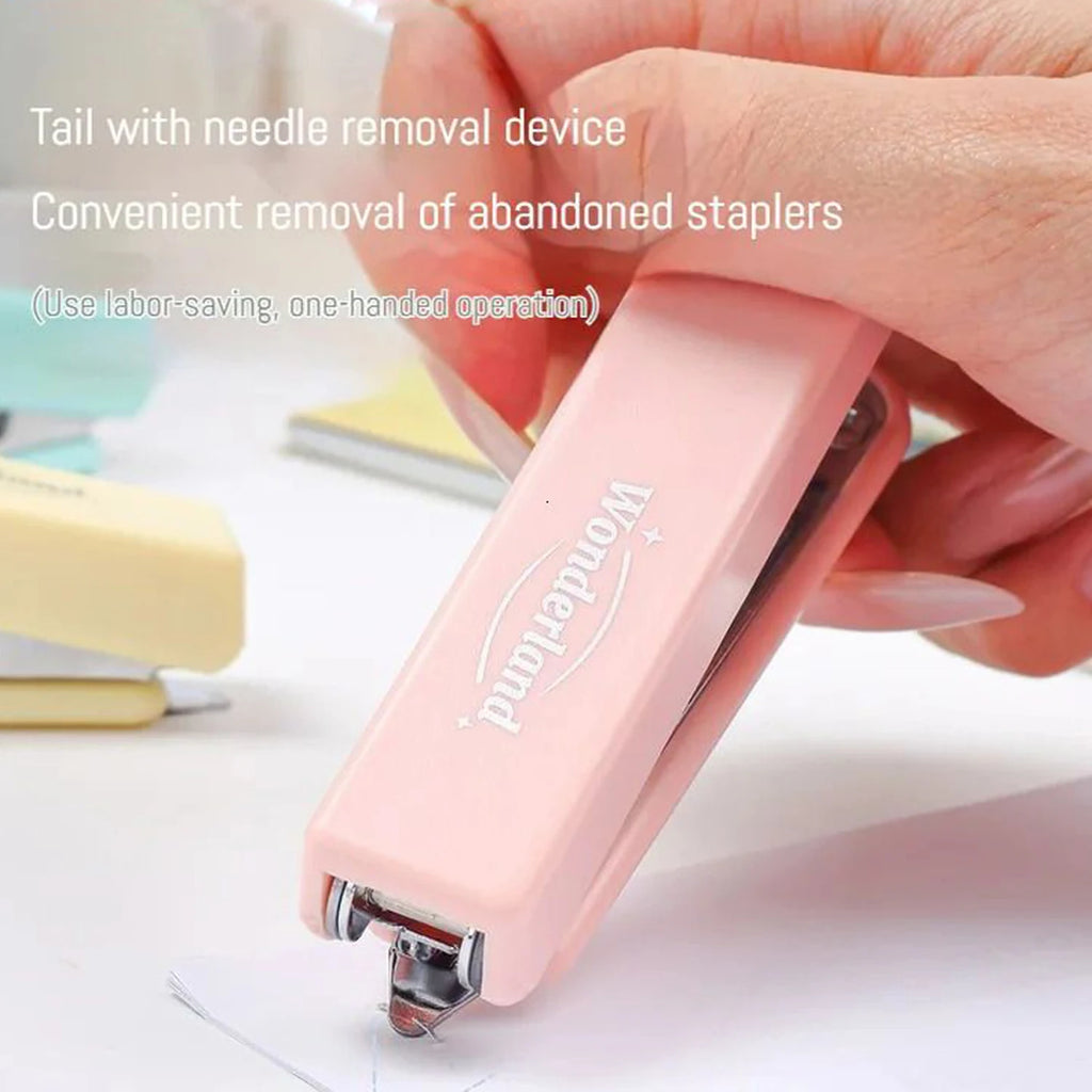 MacaronPress Pastel Thumb-Press Stapler – 10-Page Capacity
