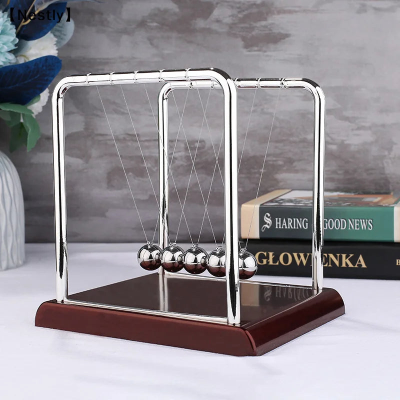 Metal Newton Pendulum Newton Cradle Balance Steel Balls Pendulum Ball Decor Home Decoration Physics Science Pendulum〔Nest〕
