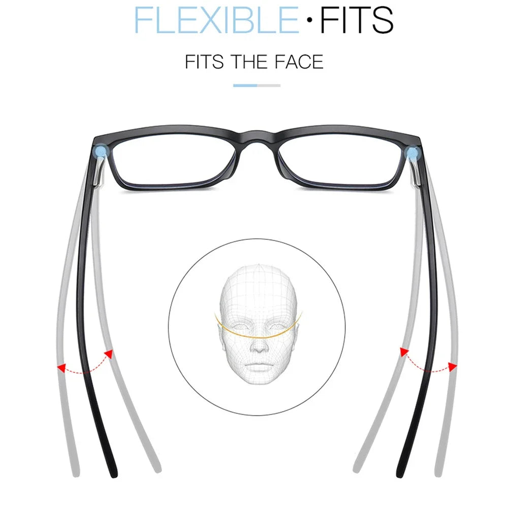 VIVIBEE Square Blue Light Blocking Glasses – TR90 Lightweight Computer Eyewear for Men & Women