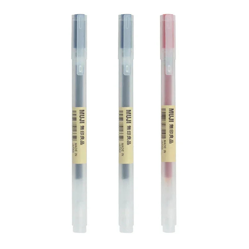 MUJI-Style Gel Pen Set – 3-Pack, 0.38mm / 0.5mm Fine Tip Japanese Stationery