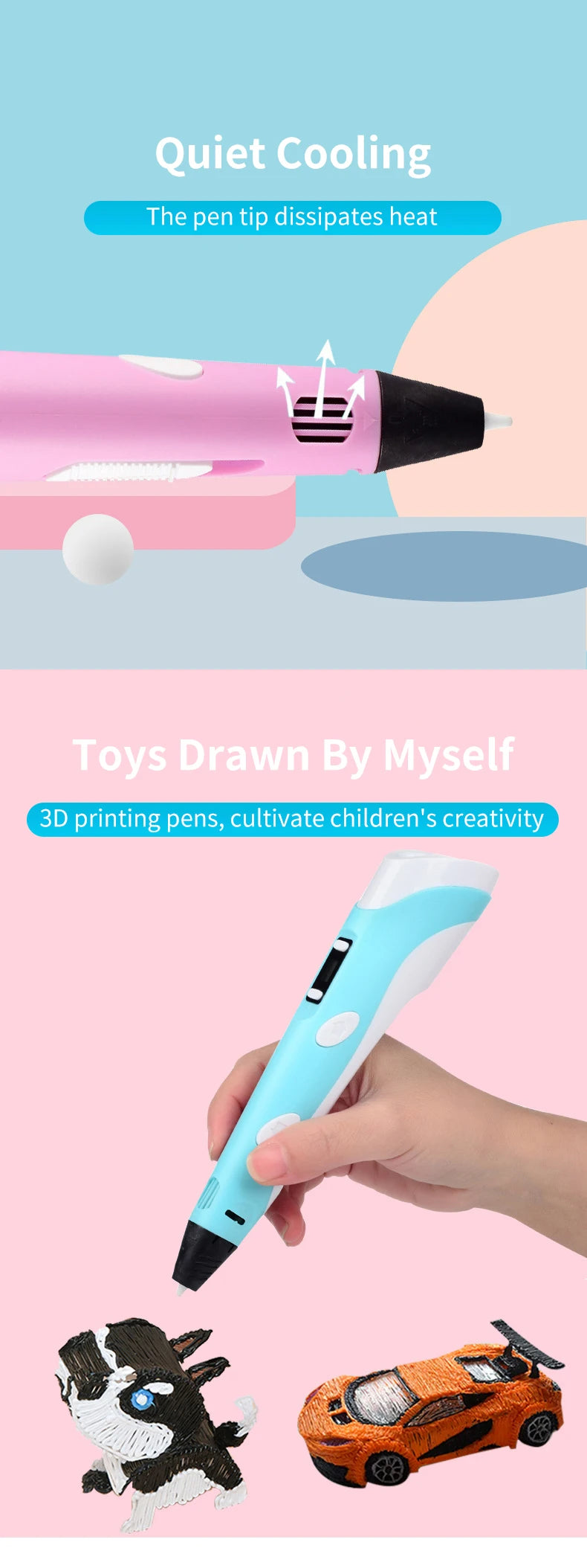 DrawPen 3D Pen for Kids – DIY Drawing Set with PLA Filament, Birthday & Christmas Gift