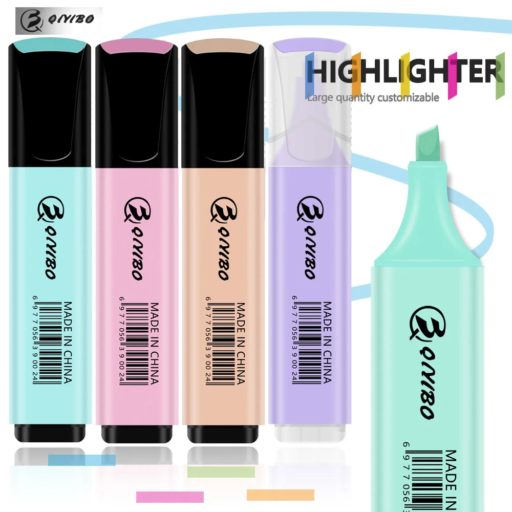 Macaron Pastel Highlighter Set – Soft Color Chisel Tip Markers
