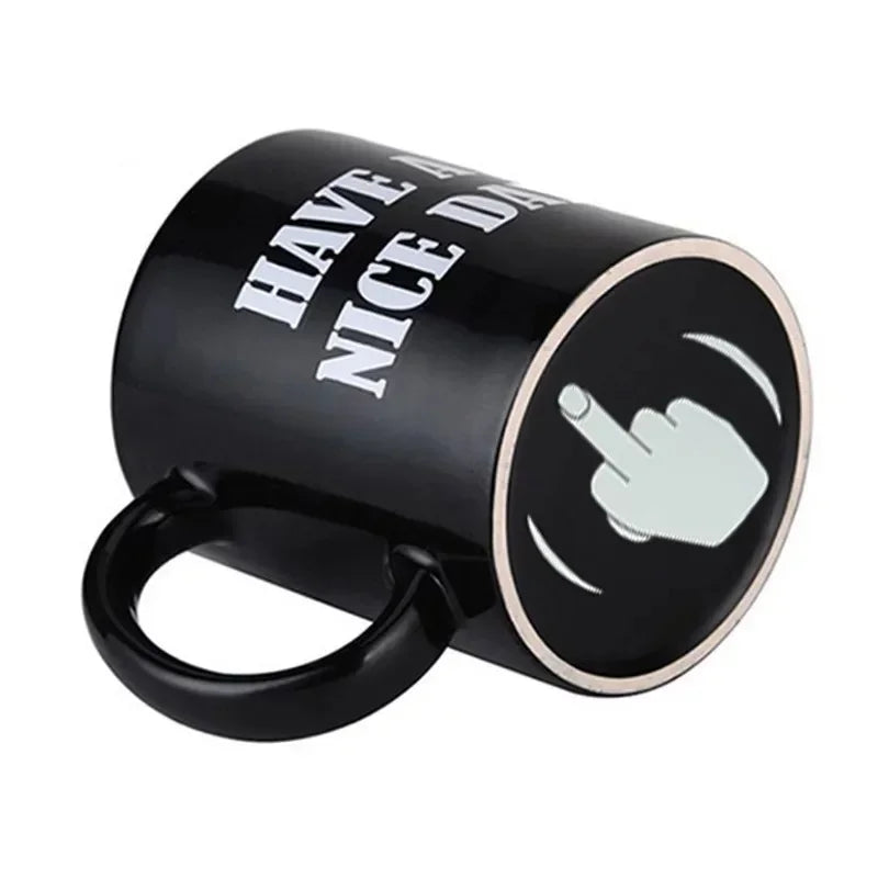 Middle Finger Funny Ceramic Coffee Mug – Novelty Anime Gift Cup