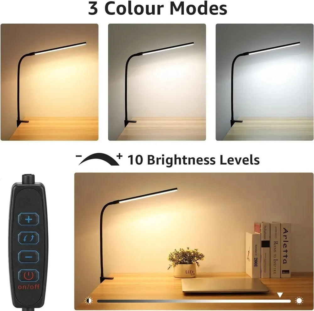 Double Single Head Led Clip Desk Lamp Dimmable Computer Table Lamps Monitor Light Architect Table Lamp for Office Reading Lights