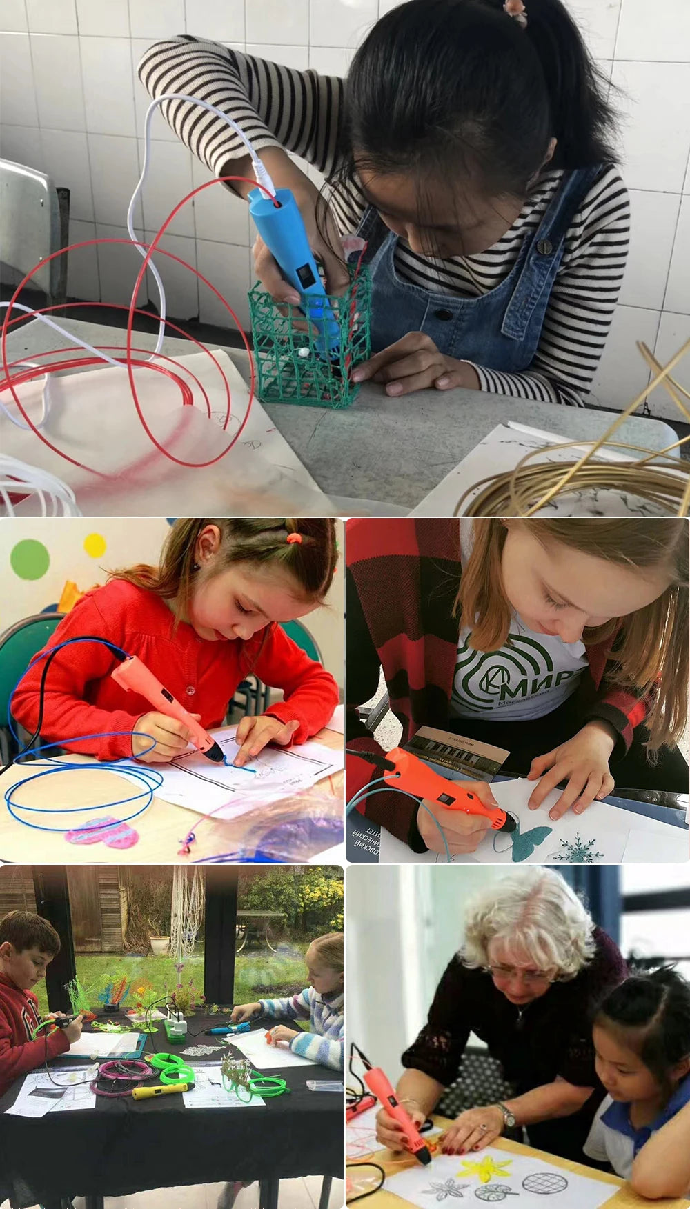 QCREATE 3D Printing Pen – LCD Display, 8 Speeds, PLA & ABS, 60-245°C