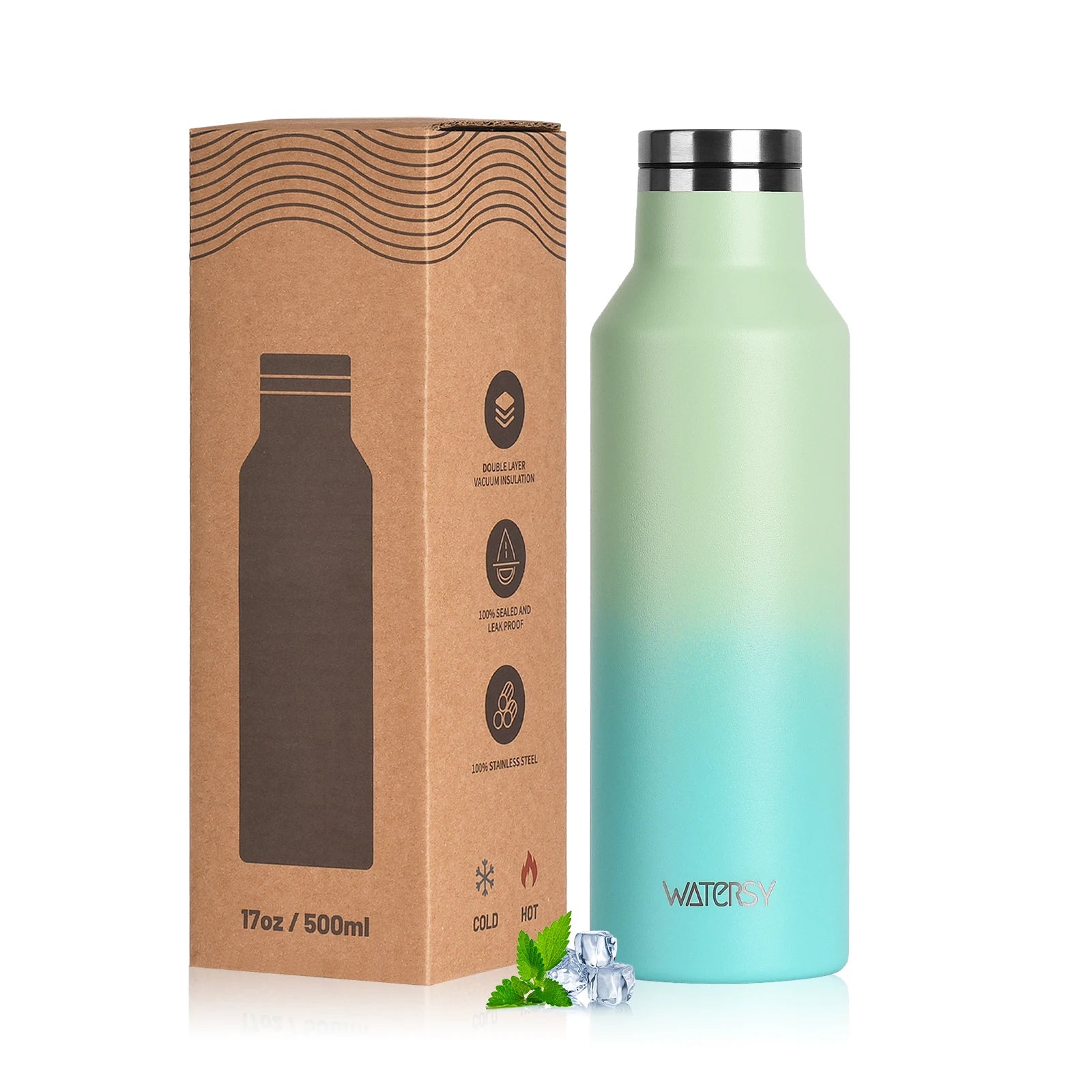 WATERSY Stainless Steel Thermal Cup – 350ml / 500ml, Vacuum Flask for Coffee & Sport