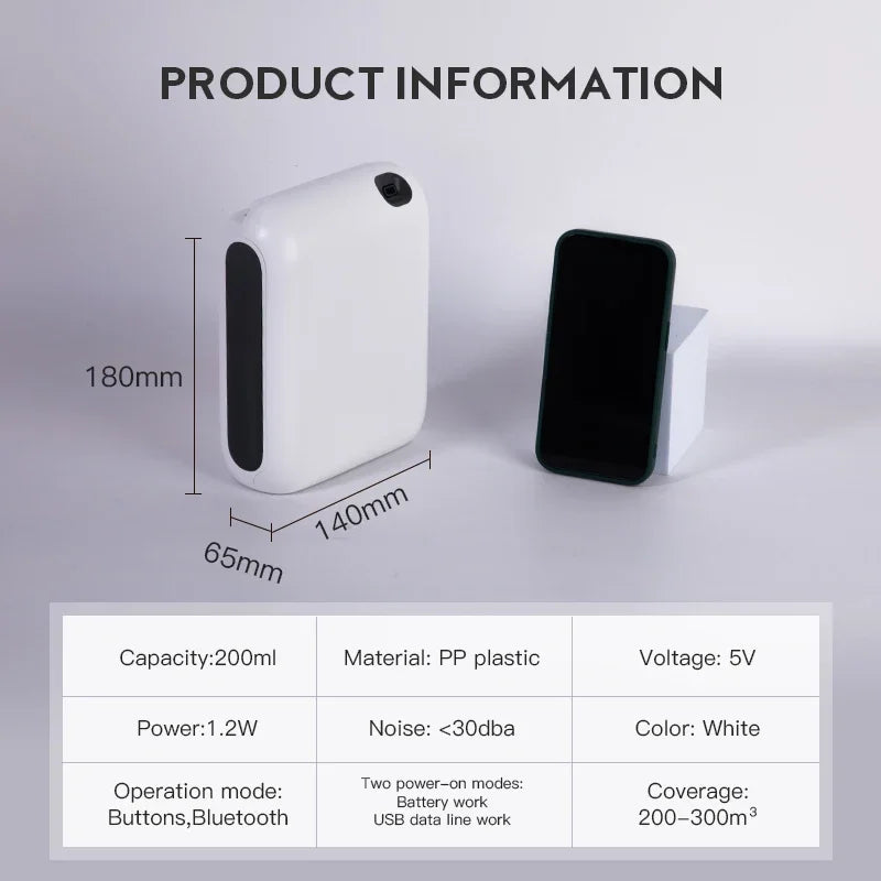 Namste 200ml Bluetooth Battery Aroma Diffuser – Cordless Essential Oil Scent Diffuser for Home & Office