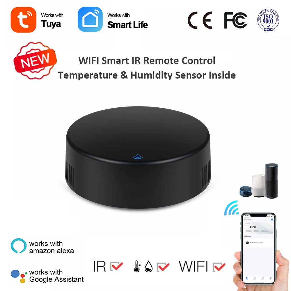 Tuya Smart Universal IR Remote – WiFi, Temperature & Humidity Sensor