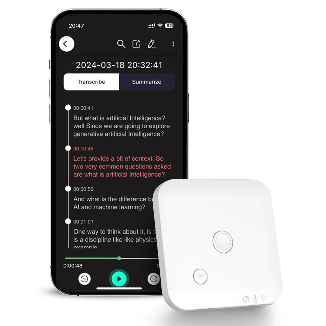VoiceAI Pro 64GB – Smart Recorder with Live Transcribe, Summarize & Translate (100 Languages)