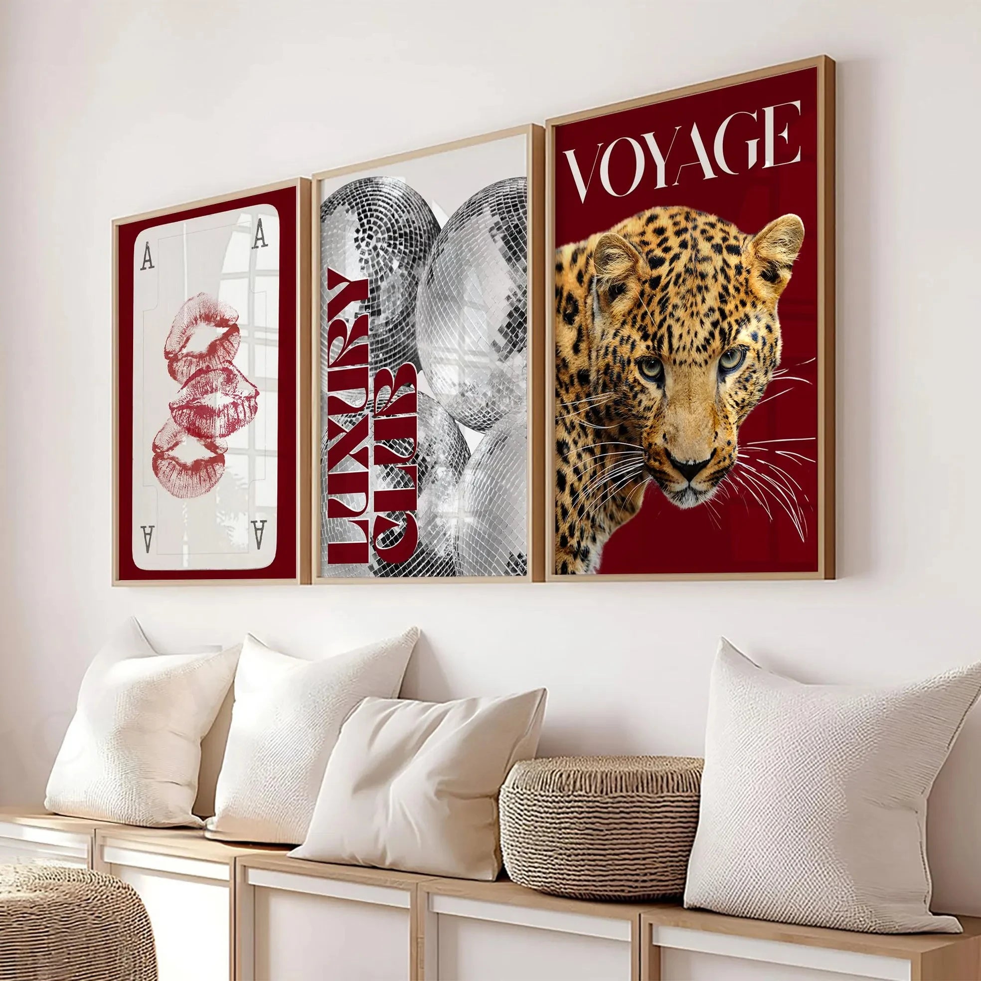 3pcs Frameless Leopard Print,Black and White Gallery Fashion Canvas Poster,Fashion Printing Decor,Office Aesthetics Girl Decor