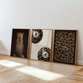 3pcs Frameless Leopard Print,Black and White Gallery Fashion Canvas Poster,Fashion Printing Decor,Office Aesthetics Girl Decor