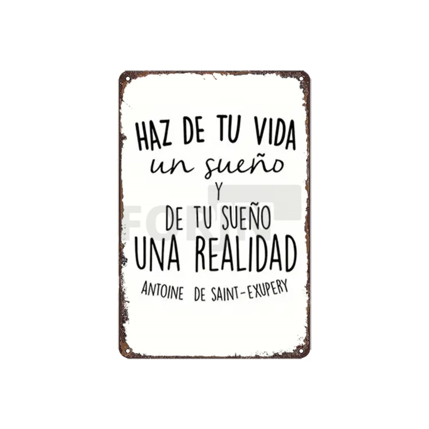 Spanish Inspirational Quote Poster,Spain Wall Art Metal Sign,Black and White Minimalist Painting,Gift for Home Room Office Decor