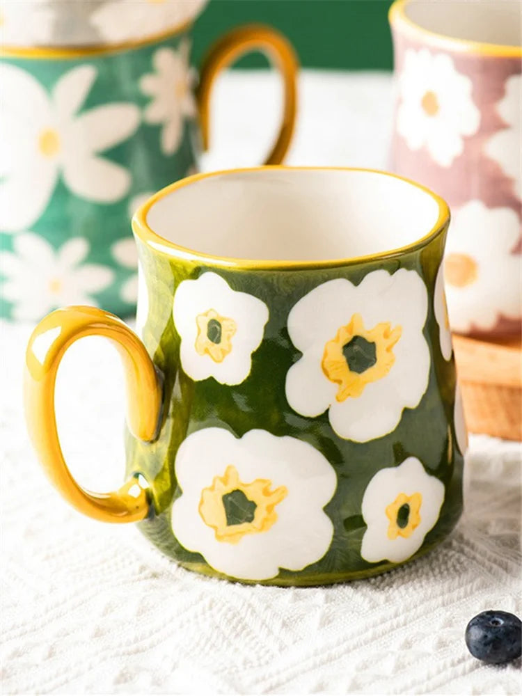 ArtBrew Hand-Drawn Style Ceramic Coffee Mug – 480ml / 16oz