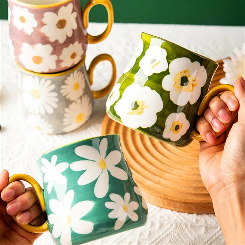 ArtBrew Hand-Drawn Style Ceramic Coffee Mug – 480ml / 16oz