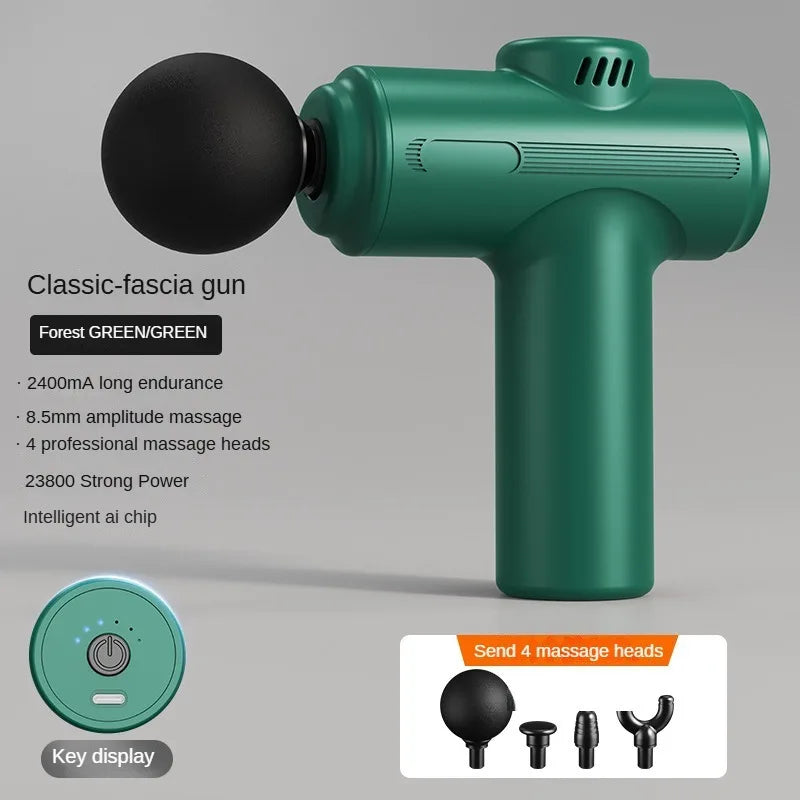 MiniGun USB Electric Massage Gun – Mini Deep Tissue, 8 Heads for Body & Face