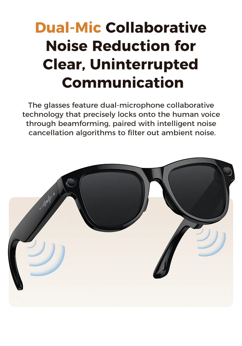 VisionAI 4K Smart Glasses – 32GB, 800W Camera, AI Translation & Power Bank