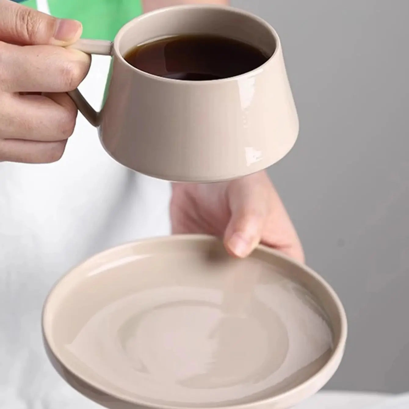 SaucerSip 320ml Ceramic Coffee Cup & Saucer – Elegant Office Tea Set