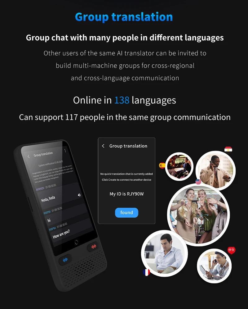 LinguaAI Voice Translator Device – 138 Languages, ChatGPT & Real-Time Two-Way