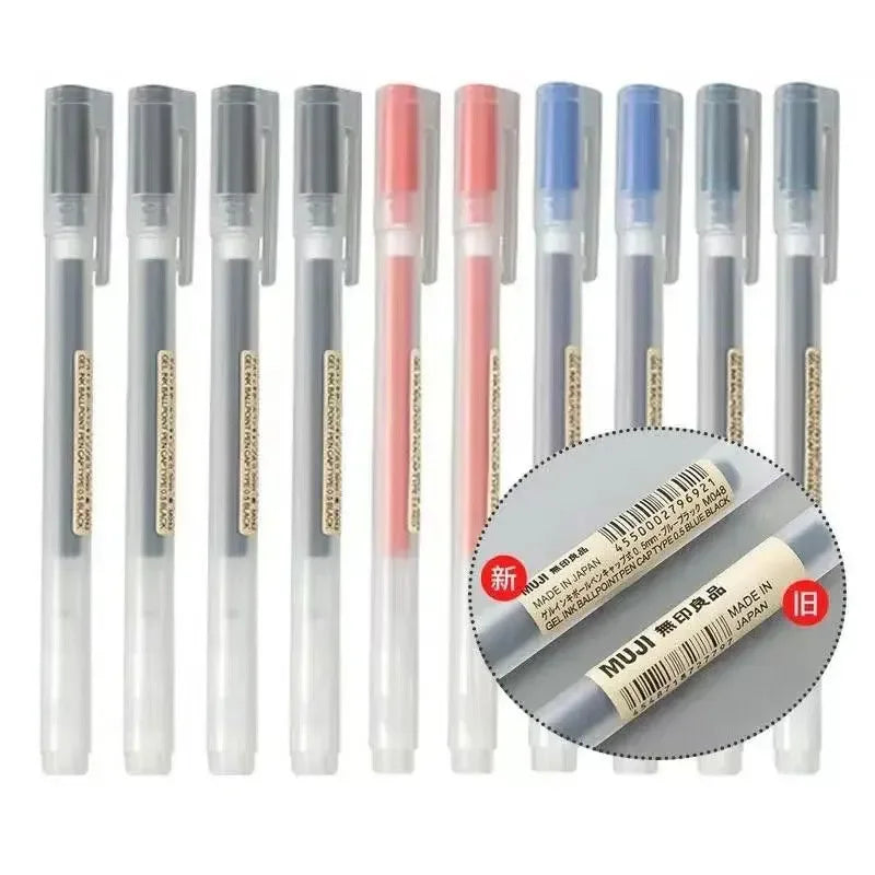 MUJI-Style Gel Pen Set – 3-Pack, 0.38mm / 0.5mm Fine Tip Japanese Stationery