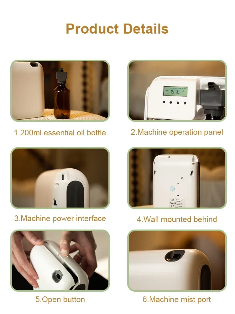 Namste 200ml Bluetooth Battery Aroma Diffuser – Cordless Essential Oil Scent Diffuser for Home & Office