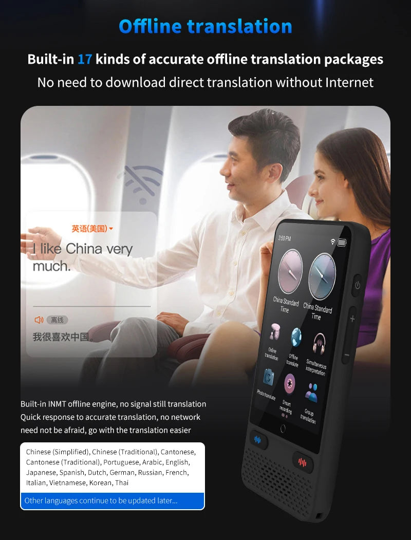 LinguaAI Voice Translator Device – 138 Languages, ChatGPT & Real-Time Two-Way