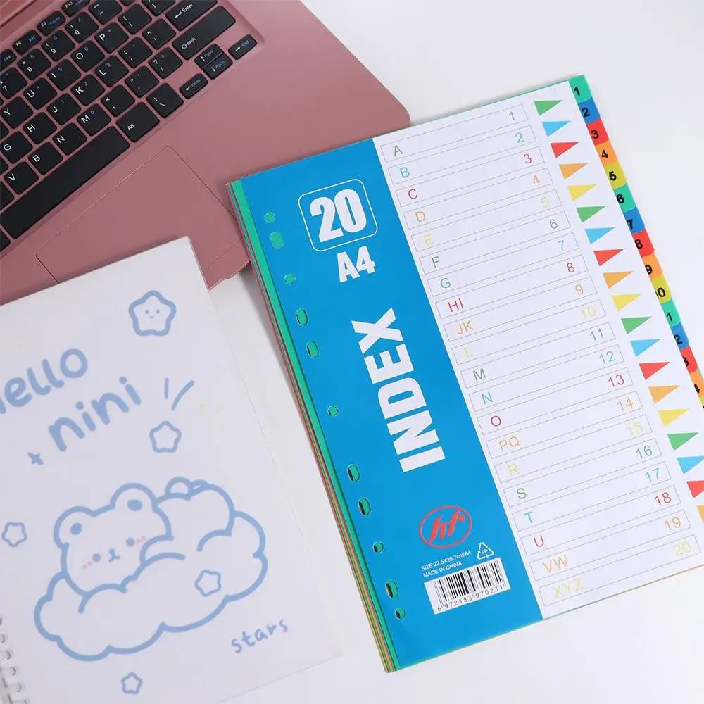 DivideIt PP Index Separator Pages – A4 Coloured Binder Dividers 5 to 31 Pages